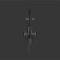 Military Light Green Helicopter 3D Model With Rotors Cockpit And Weapon Systems
