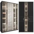 Modern Luxury Wine Cabinet Interior Design With Metal Frame Wine Glass Holders And Bottle Racks