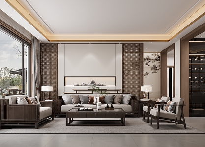 New Chinese Living Room 3d model