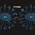 2024 AI Tech Projection Circuit Board Hanging Decor with Microphone Plane Car House