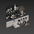 Stylish Organized Bathroom Accessories with Glass Bottles Ceramic Jars and Essential Toiletries