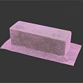 Weathered Concrete Block With Moss Covered Surface And Gravel Dirt Base