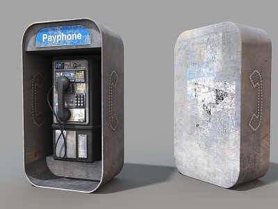 Telephone Booth Vintage Telephone 3d model