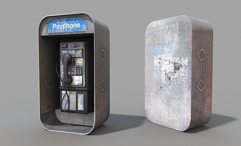 Telephone Booth Vintage Telephone 3d model