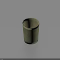 Green Cylindrical Cup A Practical Household Item For Daily Use On Light Blue Surface 3d model