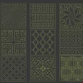 New Chinese Style Flower Lattice Window Carved Hollow Carved Window Corner Carved Gypsum Line Carved Window Pattern Carved 3d model