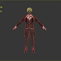 3D Character Model Wearing Formal Black Coat With Striped Pants And Bow Tie