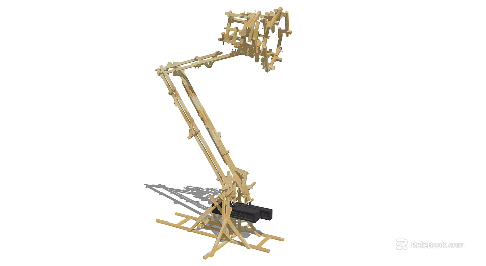 Wooden Table Lamp With Mechanical Arm Adjustable Structure And Stable Base Design 3d model 