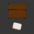 Traditional Wooden Writing Desk With Glass Door Cabinet Drawers And White Cushioned Stool