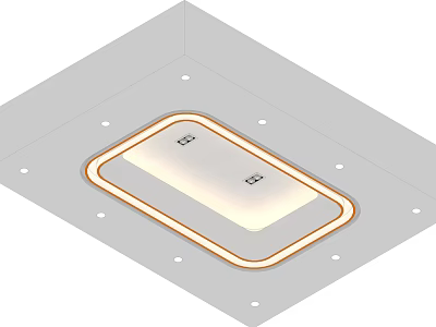 Modern Ceiling Design With Integrated Lighting And Recessed Lights 3d model