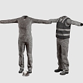 Work Overalls Work Vest Vest Workers' Clothing Safety Helmet 3d model