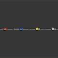Dental Probes With Colorful Tips And Black Handles On Gray Background