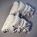 Decorative Soft Cream Pillows With Ruffled Edges And Cozy Fabric Design