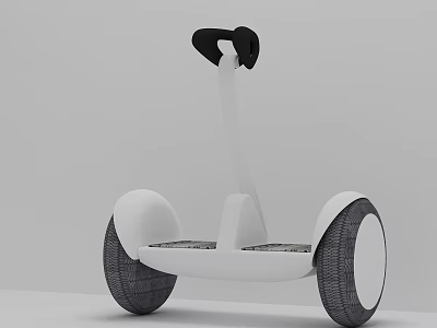 Modern White Black Self Balancing Scooter With Large Wheels And Ergonomic Handle 3d model