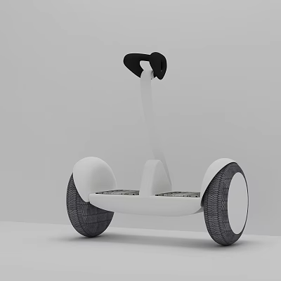 Modern White Black Self Balancing Scooter With Large Wheels And Ergonomic Handle 3d model