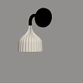 Modern Wall Sconce With Cream Ribbed Shade And Chrome Finish