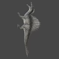 Realistic Spinosaurus Dinosaur With Open Mouth And Sailback Scaly Skin