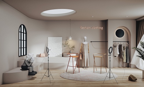 Modern Studio Clothing Store Studio 3d model