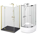 Elegant Shower Sauna Glass Enclosures Featuring Modern Designs And Black Gold Frames
