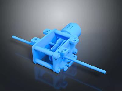 Blue Modern Lighting Fixture Set with Square Frame Gears and Axle Structure Design 3d model