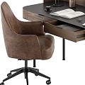 Home office wooden and black desk office furniture 292 3d model