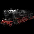 Vintage Black Steam Train With Red Wheels And Classic Design Features
