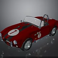 Red Vintage Convertible Sports Car With Number 7 And Open Top Design