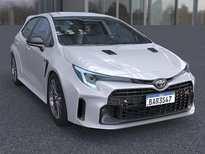 White Toyota Sporty Car With Aggressive Front End And Aerodynamic Features 3d model