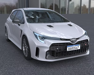 White Toyota Sporty Car With Aggressive Front End And Aerodynamic Features 3d model