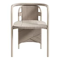 Modern Bar Stool With Woven Seat Arched Backrest And Metal Frame Design
