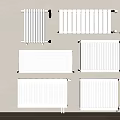 White Wall Mounted Radiators With Different Styles For Home Interior Heating 3d model