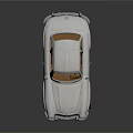 White Vintage Classic Car With Rounded Body Chrome Details And Retro Design