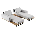 Modern Modular Sectional Sofa With Light Gray Fabric Wooden Frame And Spacious Seating 3d model