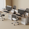 17 Desk Modern Company Desk Station 3d model