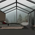 Luxurious Hotel Room With Glass Roof Mountain View Freestanding Bathtub And Cozy Sofa