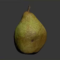 Ripe Yellow Pear With Green Spots On Dark Reflective Surface 3d model