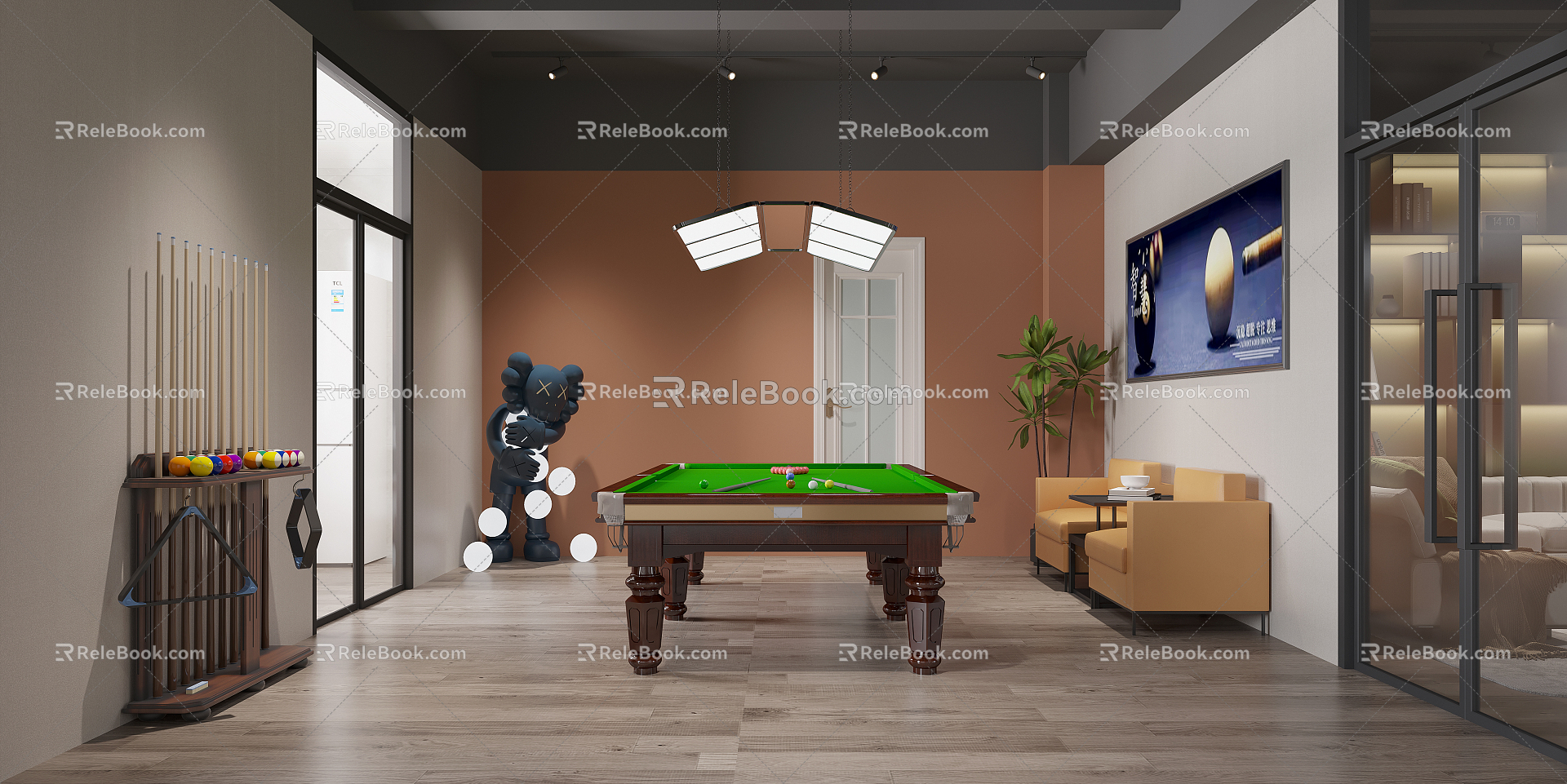 Modern Billiard Room 3d model