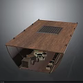 Industrial Interior Storage Space With Wooden Crates Metal Barrels And Pipes