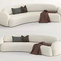 Modern Multiplayer Sofa Curved Sofa 3d model