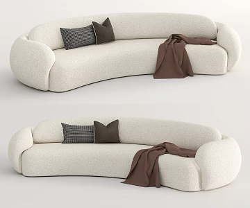 Modern Multiplayer Sofa Curved Sofa 3d model
