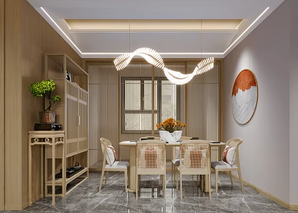 Simple Restaurant New Chinese Restaurant 3d model