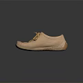 Light Brown Casual Leather Shoes With Laces And Soft Sole Design