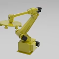 Industrial Robotic Arm Equipment with Yellow Mechanical Structure for Manufacturing Automation