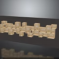 Wooden Square Wall Shelf With Modern Geometric Design For Home Storage Furniture