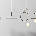 Modern Pendant Light Designs Featuring Various Geometric Shapes And Metal Frames 3d model
