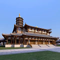Ancient Architecture Complex With Traditional Style Pagoda Courtyard And Green Surroundings