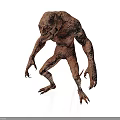 Humanoid Monster Creature With Rough Skin Sharp Claws And Aggressive Stance