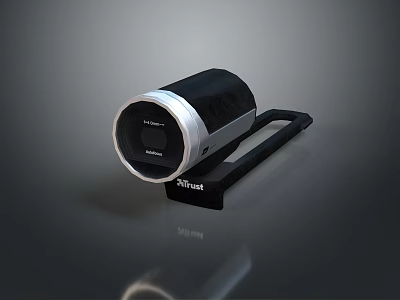 Trust Computer Webcam With Black And Silver Design And Adjustable Stand 3d model