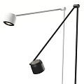 Modern Black Floor Lamp With Adjustable Head And LED Lighting 3d model