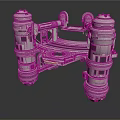 Futuristic Sci Fi Mechanical Structure With Cylindrical Modules And Circular Platform